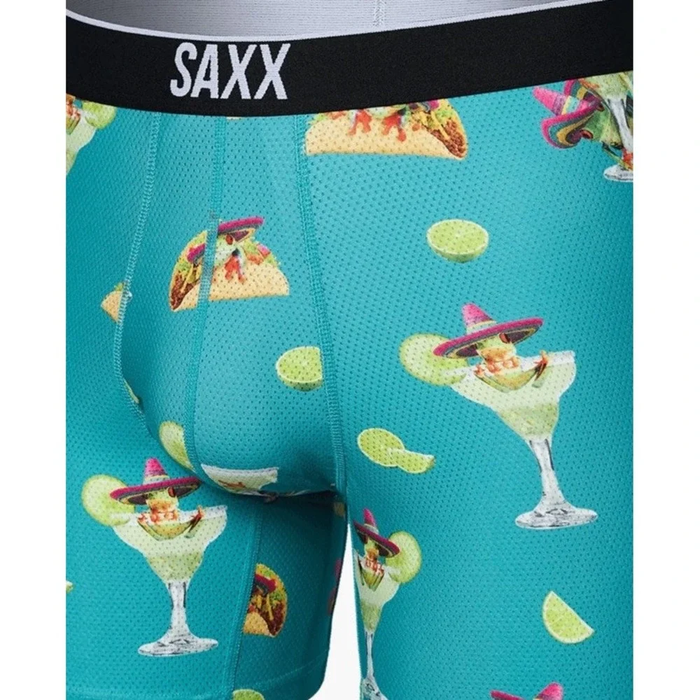 New SAXX Volt‎ Breathable Mesh Boxer Brief Senor Tree Frogz Baltic Green XL